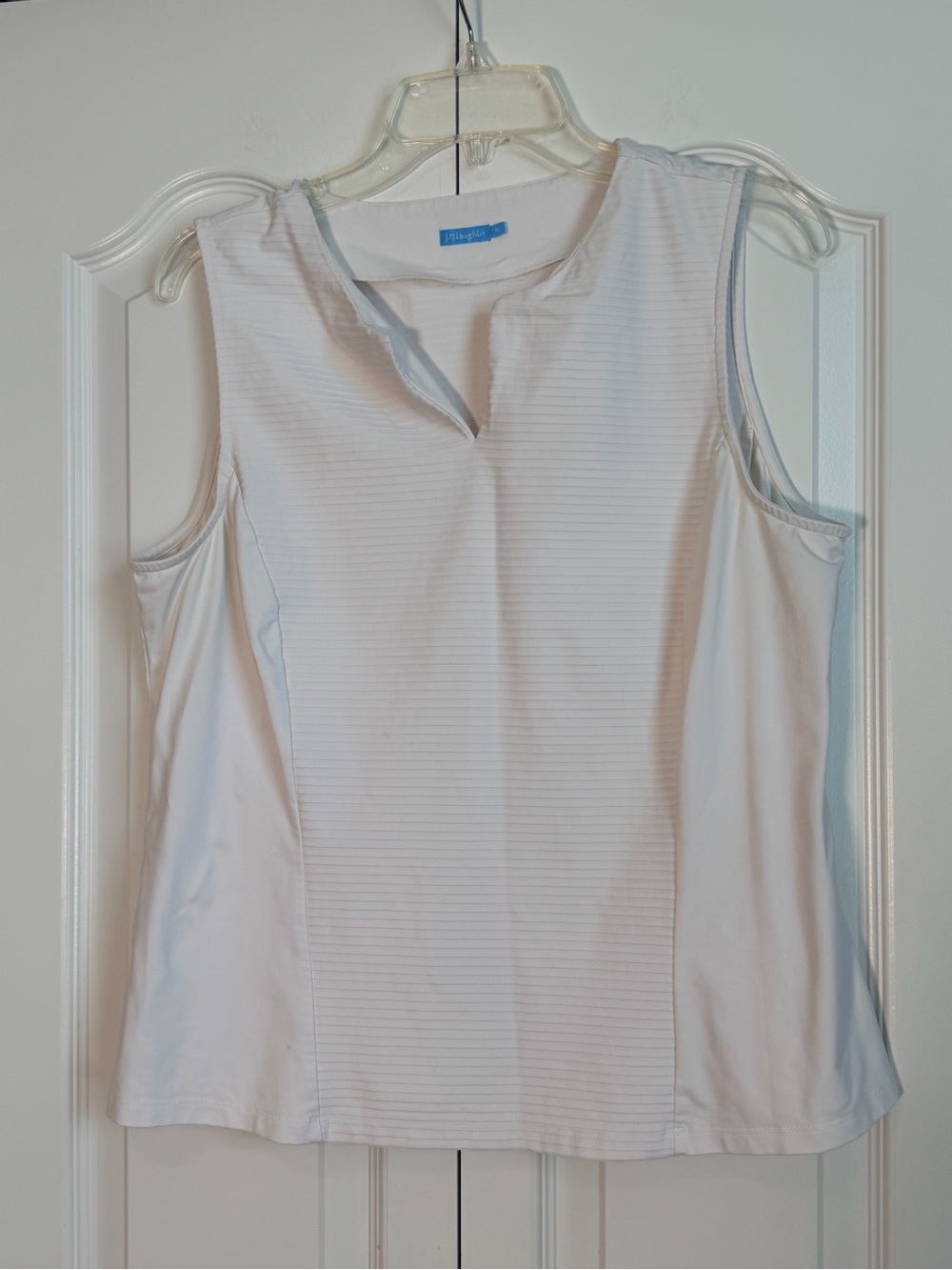 J. McLaughlin White Sleeveless V-Neck Tank Top